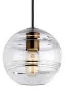 Foto para 4w Sedona 22k Transparent Glass Aged Brass 90cri TD-Sedona Grande Pendant CL AB-LED922