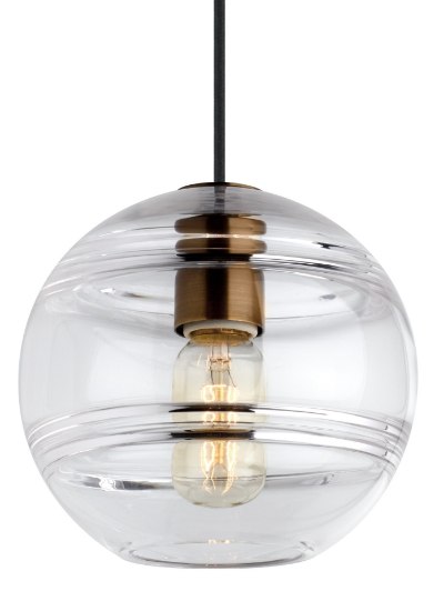 Foto para 4w Sedona 27k Transparent Glass Aged Brass 90cri TD-Sedona Grande Pendant SM AB-LED927