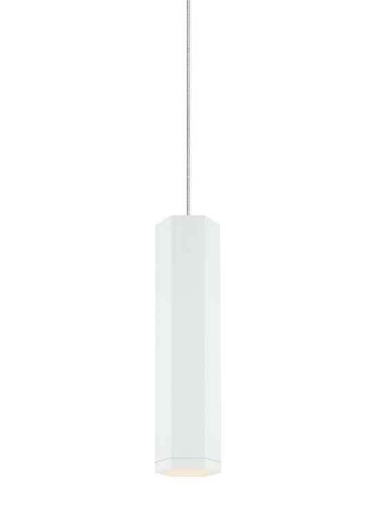 Picture of 8w Blok 30k Matte White/Satin Nickel 90cri FJ-Blok Pendant S WH/SN-LED930