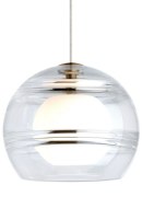 Foto para 8w Sedona 30k Transparent Glass Aged Brass Bi-Pin GU5.3 90cri FJ-Sedona Low-Voltage Pendant CL AB-LEDS930