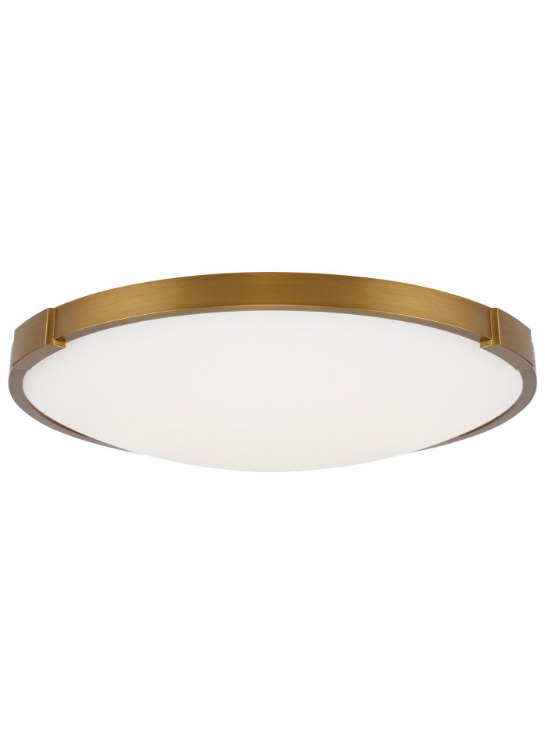Foto para 22w Lance 30k Frosted Glass Diffuser Aged Brass 90cri Lance 13 Flush Mount 13IN AB -LED930-277