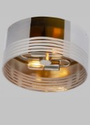 Picture of 3.5w Matan 22k Metallic Glass Shade Satin Nickel E26 Medium Base T14 90cri Matan Flush Mount Ceiling MCH SN -LED922