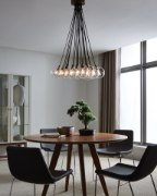 Foto para 2w Gambit 27k Transparent Glass Globe Satin Nickel E12 T6 90cri Gambit 19-Lite Chandelier 19-L CL SN -LED927