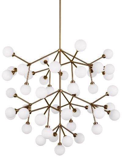 Foto para 116w Mara 27k Aged Brass 90cri Mara Grande Chandelier WH AB-LED927