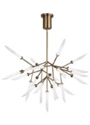 Picture of 2.6w 2285lm Spur 27k Frosted Glass Flute Aged Brass 90cri Spur Chandelier FR AB -LED927