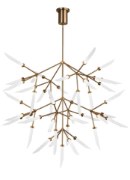 Picture of 2.6w Spur 27k Frosted Glass Flute Aged Brass 90cri Spur Grande Chandelier FR AB -LED927