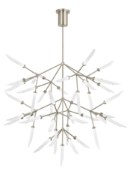 Picture of 2.6w Spur 27k Frosted Glass Flute Satin Nickel 90cri Spur Grande Chandelier FR SN -LED927