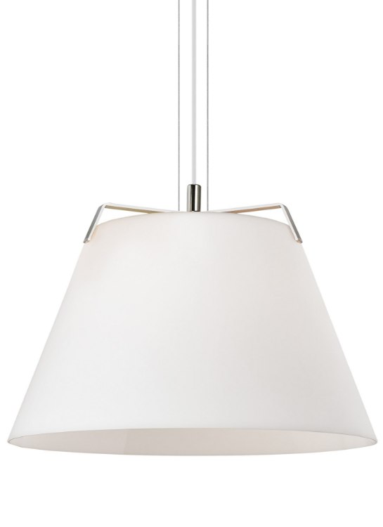 Foto para 150w Devin Polished Nickel/White TD-Devin Pendant WH pn wh
