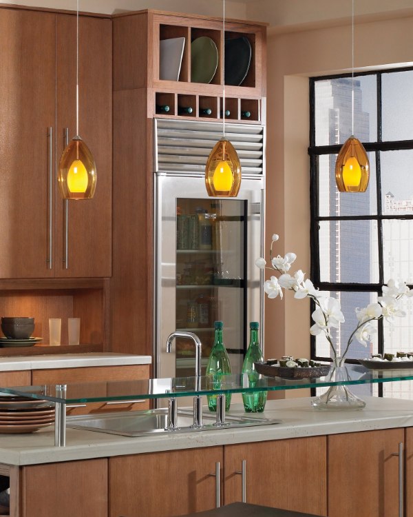 Picture of 35w Fire Satin Nickel MO-Fire Pend amber, sn