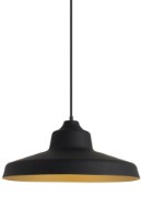 Foto para 75w Zevo Aluminum Black/Gold Medium Base Zevo Pendant BLGD No Lamp