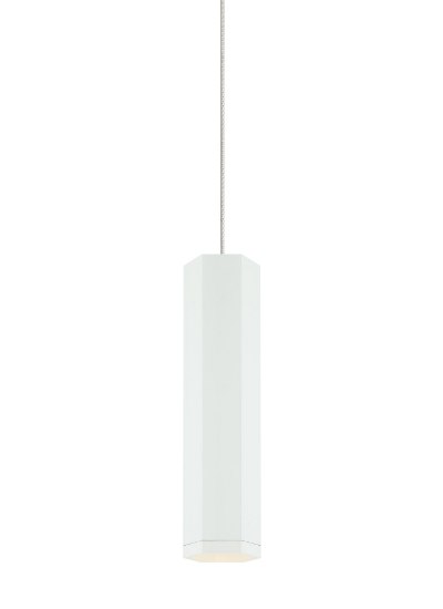 Foto para 8w Blok 30k Matte White/Satin Nickel 90cri MO-Blok Pendant S WH/SN-LED930