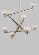 Foto para 2w Gambit 22k Transparent Glass Globe Aged Brass E12 T6 90cri Gambit Chandelier CL AB -LED922