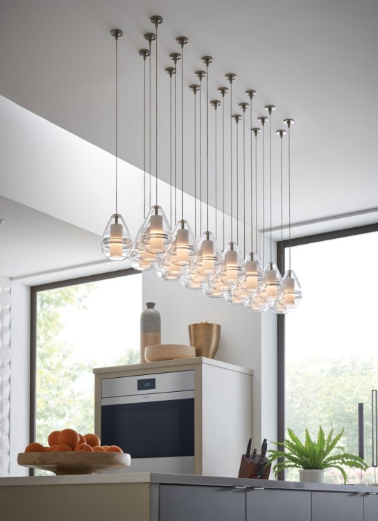 Picture of 8w 5000lm Mini 30k Satin Nickel 80cri MO2-Mini Ella Pendant SMsn-LEDS830