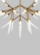 Picture of 2.6w 2285lm Spur 27k Frosted Glass Flute Aged Brass 90cri Spur Chandelier FR AB -LED927