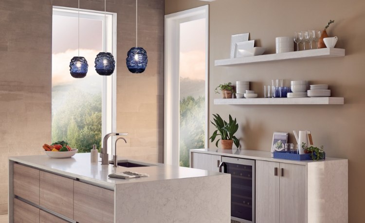 Foto para 8w Audra 30k Glass Shade Satin Nickel 90cri TD-Audra Grande Pendant WH sn-LEDS930