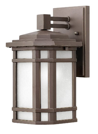 Picture of 60w Outdoor Cherry Creek MED White Linen Oil Rubbed Bronze Small Wall Mount