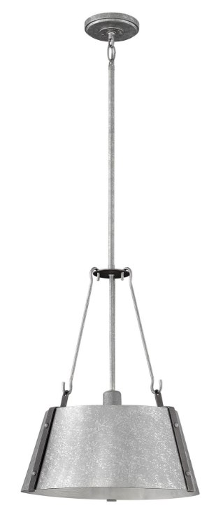 Foto para 100w Chandelier Cartwright MED Galvanized Single Tier Pendant