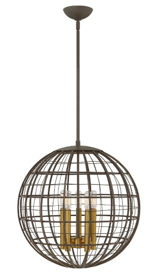 Foto para 60w Chandelier Terra CAND Oiled Bronze Single Tier Pendant