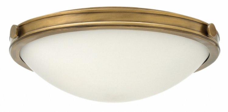 Foto para 30w Foyer Maxwell LED Etched Opal Heritage Brass Flush Mount