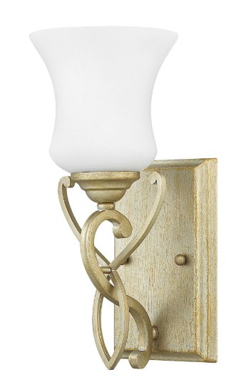 Foto para 117w Bath Brooke INCAN. LED MED Etched Opal Silver Leaf Bath Sconce