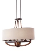 Foto para 360w (6 x 60w) 36" Adan 6 Light Rustic Iron and Burnished Wood Cand Linear Chandelier