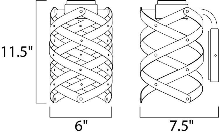 Foto para 11w 6" 770lm 30k Weave Bronze Gilt and Gold 1-Light WW LED Wall Sconce