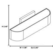 Picture of 27w Montreal SSL 90Plus CRI Bronze Frosted Marine Grade Wet Location Wall Fixture (OA HT 2.48)