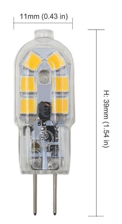 Foto para Foco LED WW 2w ≅15w 30K 12v G4 Bi-Pin Tipo JC