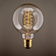 Picture of 60w 250lm 22k Vintage Edison Incandescent Antique Dimmable Squirrel Cage Filament E27 Spiral Globe G80 Light Bulb