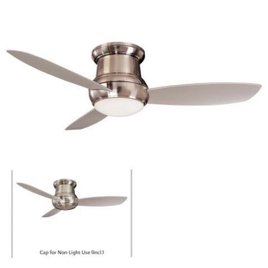 Foto para 66.3w SW 52" Led Flush Mount Ceiling Fan Brushed Nickel Wet White Opal Glass