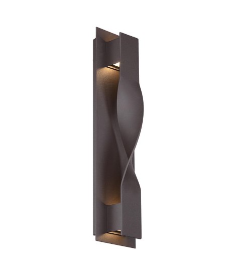 Foto para 16w 260lm 30k 20" Twist Bronze Dimmable WW LED Exterior Wall Sconce