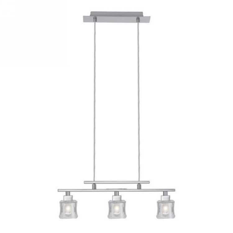 Foto para 120w (3 x 40w) Tanga 1 G9 Trestle Nickel Frosted 3-Light Hanging Light Pendant