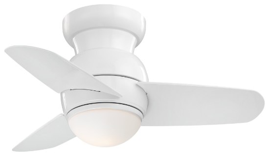 Picture of 47w  26" Spacesaver LED WW Flush Mount Ceiling Fan White Etched Opal