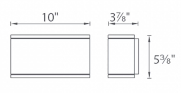 Foto para 16w 805lm 30K 10" Rubix Outdoor Single Light WW LED Brushed Aluminum Wall Sconce
