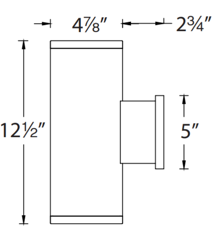 Foto para 48w 3120lm 30K 12" ⌀5" Tube Architectural Outdoor Double Flood Toward the Wall High Performance White WW LED Wall Sconce