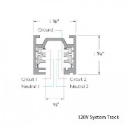 Foto para 12' 2x20a Black Surface Mount Two Circuit Architectural W Track