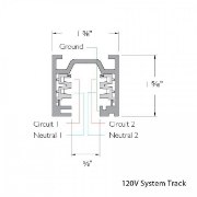 Foto para 8' 2x20a Black Surface Mount Two Circuit Architectural W Track