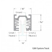 Foto para 4' 2x20a Black Surface Mount Two Circuit Architectural W Track