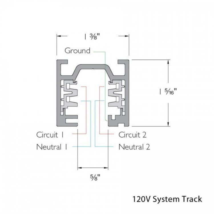 Foto para 4' 2x20a Black Surface Mount Two Circuit Architectural W Track