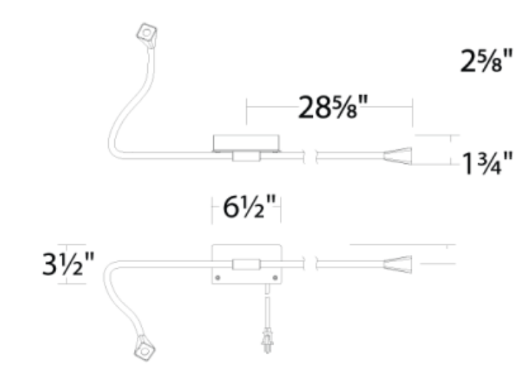 Foto para 17w 623lm 29" Stretch White Swing Arm WW LED 2-Light Dimmable Wall Light