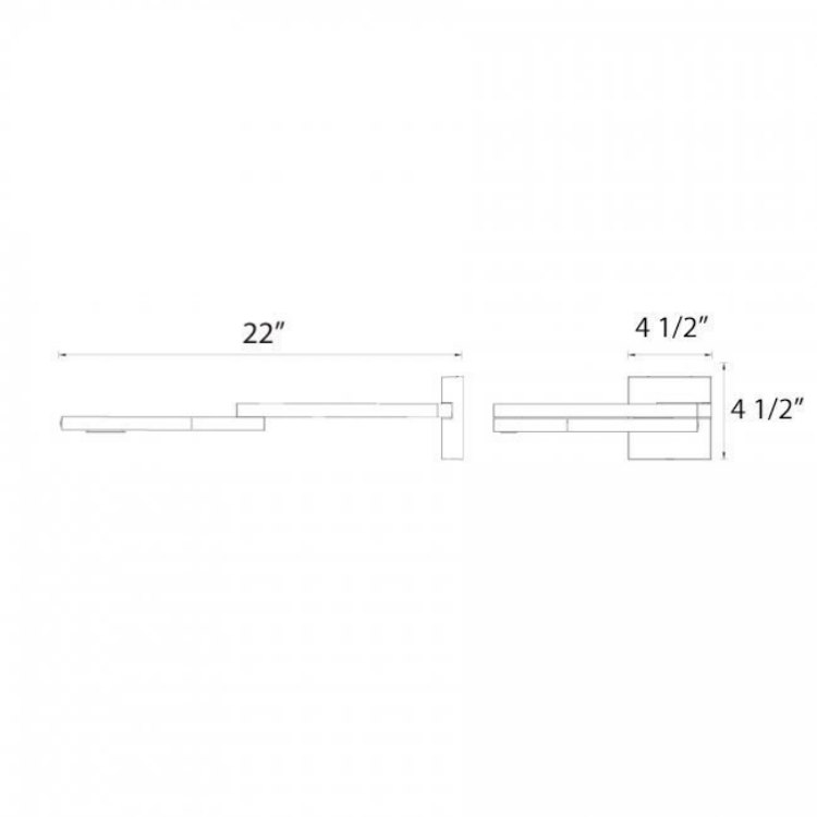 Foto para 8.5w 315lm 22" Flip Left Titanium Swing Arm WW LED 1-Light Dimmable Wall Light