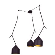Picture of 30w (3x10) 2400lm 30k Pizzazz Black and Gold A-19 E-26 90cri WW LED 3-Light Oblong Pendant
