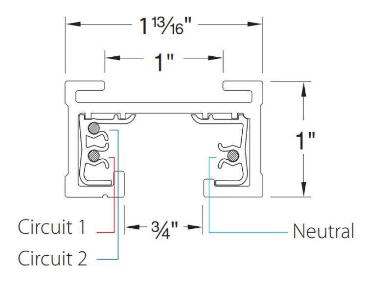 Foto para 4' 2x20a Black Two Circuit J2 Track