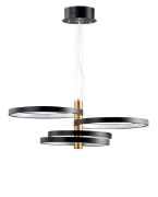 Picture of 64w 4480lm 29½" 30k Hoopla 4-Light Black & Gold Steel/Aluminum/Acrylic WW LED Pendant