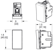 Foto para 15a adorne Paddle White Half-Size Single Pole 3 Way Rocker 1 Module Switch