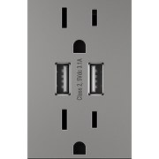 Foto para 15a adorne Magnesium Tamper Resistant USB Plus-Size Combo Duplex Outlet