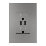 Foto para 15a adorne Magnesium Tamper Resistant USB Plus-Size Combo Duplex Outlet