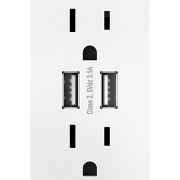 Foto para 15a adorne White Tamper Resistant USB Plus-Size Combo Duplex Outlet