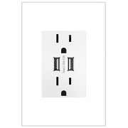 Foto para 15a adorne White Tamper Resistant USB Plus-Size Combo Duplex Outlet