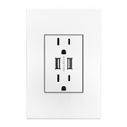 Foto para 15a adorne White Tamper Resistant USB Plus-Size Combo Duplex Outlet